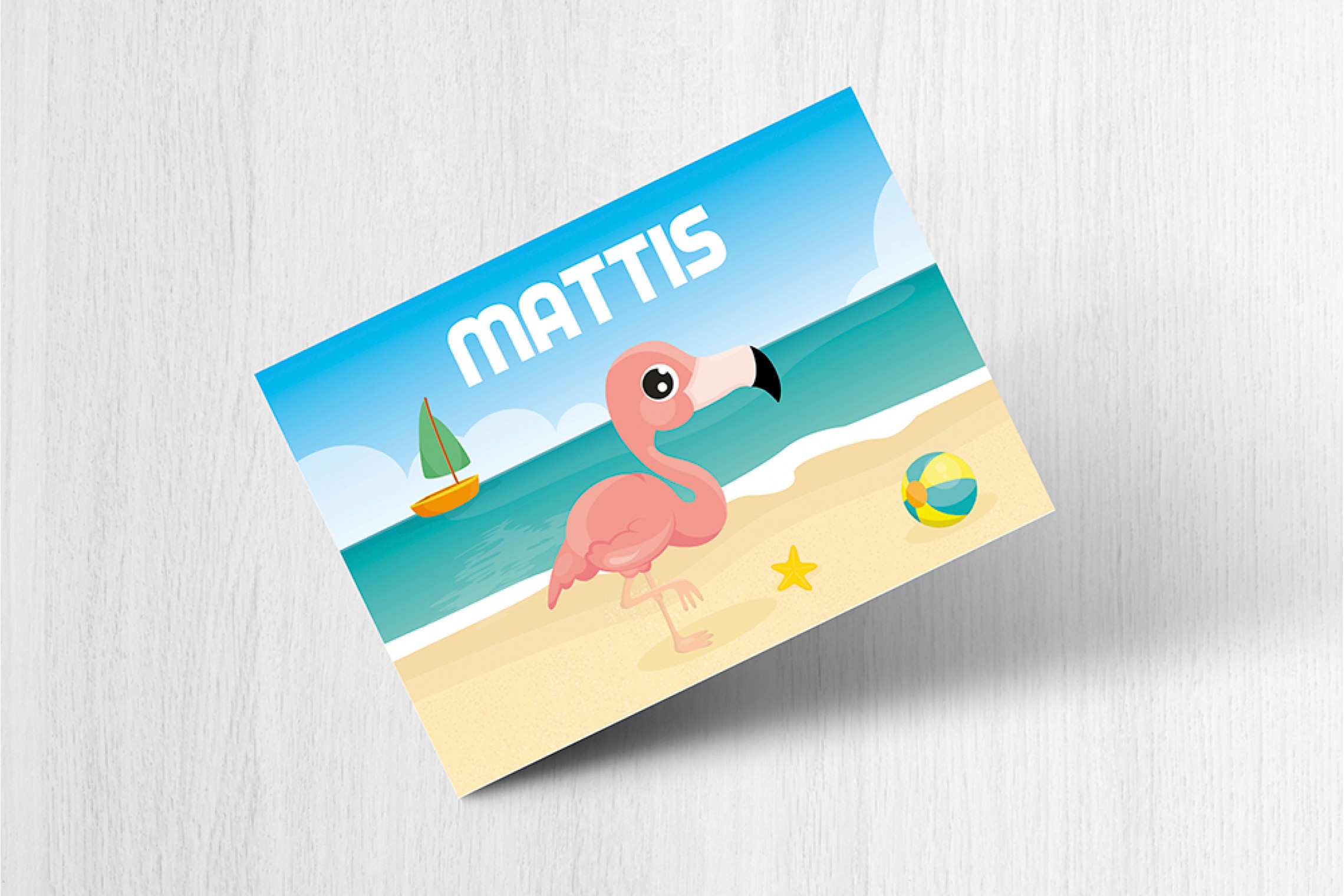 Flamingo op strand